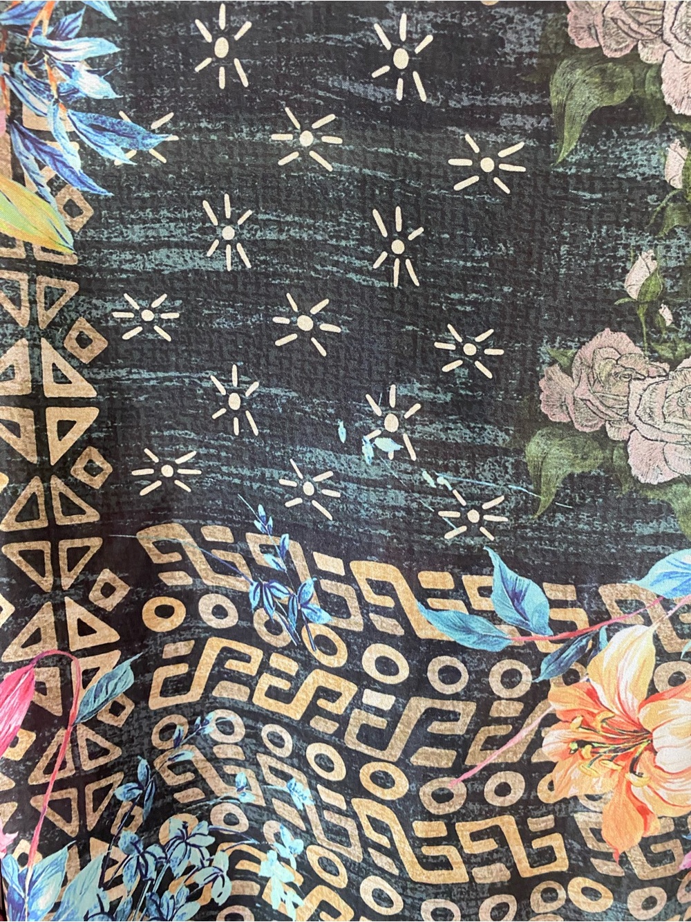 NWOT Johnny Was Black Floral Patchwork Silk Kimono size L - Picture 14 of 16